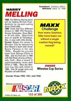 1993 Maxx #133 Harry Melling Back