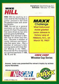 1993 Maxx #152 Mike Hill Back