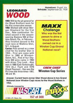 1993 Maxx #157 Leonard Wood Back