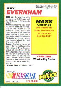 1993 Maxx #178 Ray Evernham Back