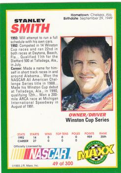 1993 Maxx #49 Stanley Smith Back