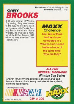 1993 Maxx #249 Gary Brooks Back