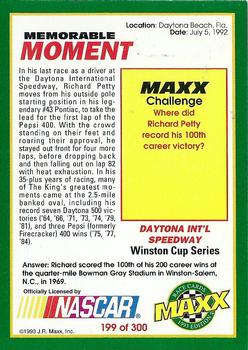 1993 Maxx #199 Daytona Int'l Speedway Back