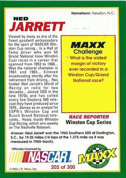 1993 Maxx #202 Ned Jarrett Back