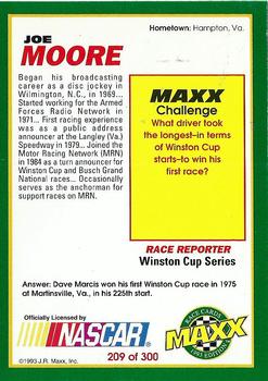 1993 Maxx #209 Joe Moore Back