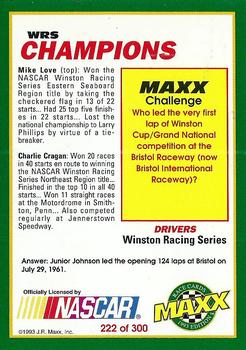 1993 Maxx #222 Mike Love / Charlie Cragen Back