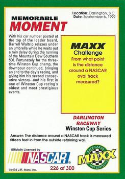 1993 Maxx #226 Darrell Waltrip Back