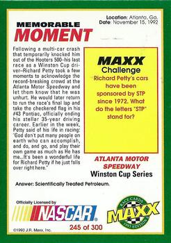1993 Maxx #245 Richard Petty w/ Car Back