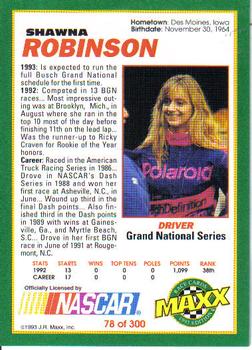 1993 Maxx #78 Shawna Robinson Back