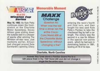 1993 Maxx Premier Plus #60 Davey Allison / Kyle Petty Cars Back