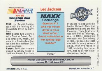 1993 Maxx Premier Plus #91 Leo Jackson Back