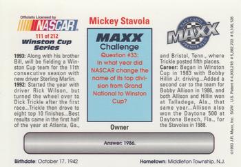 1993 Maxx Premier Plus #111 Mickey Stavola Back