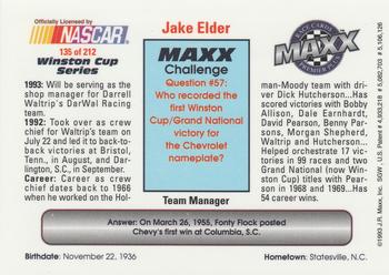 1993 Maxx Premier Plus #135 Jake Elder Back