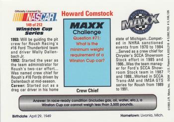 1993 Maxx Premier Plus #149 Howard Comstock Back