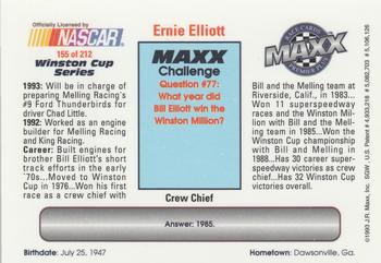 1993 Maxx Premier Plus #155 Ernie Elliott Back