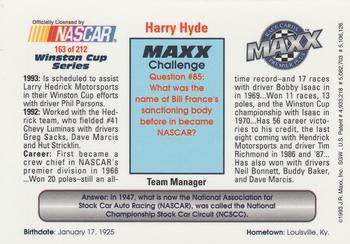1993 Maxx Premier Plus #163 Harry Hyde Back