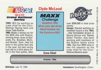1993 Maxx Premier Plus #166 Clyde McLeod Back