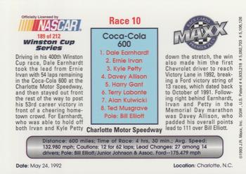 1993 Maxx Premier Plus #189 Dale Earnhardt / Dale Earnhardt Jr. / Kerry Earnhardt Back