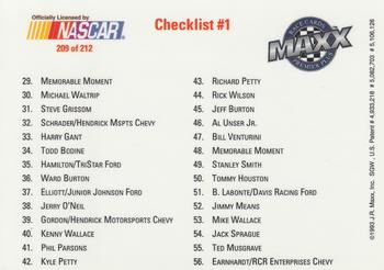 1993 Maxx Premier Plus #209 Checklist #1 Back
