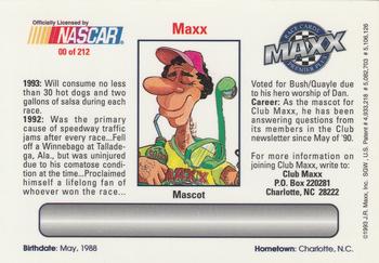 1993 Maxx Premier Plus #00 Mascot Card Back