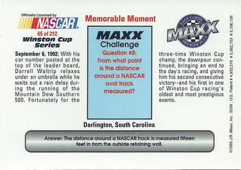 1993 Maxx Premier Plus #65 Darrell Waltrip Back