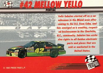 1993 Press Pass Previews #30 #42 Mello Yello Pontiac Back