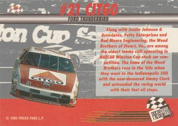 1993 Press Pass Previews #24 #21 Citgo Ford Thunderbird Back