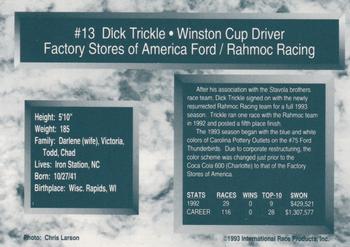 1993 Traks #13 Dick Trickle Back
