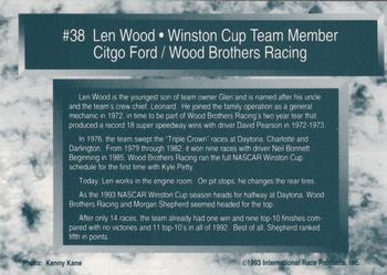1993 Traks #38 Len Wood Back