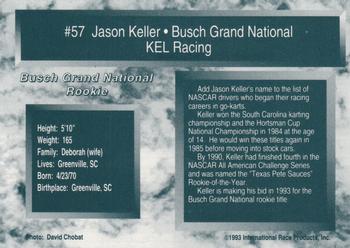 1993 Traks #57 Jason Keller's Car Back