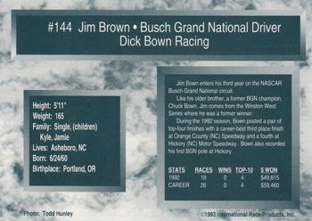 1993 Traks #144 Jim Bown Back