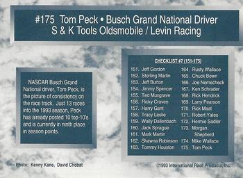 1993 Traks #175 Tom Peck Back