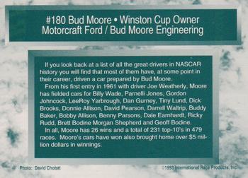 1993 Traks #180 Bud Moore Back