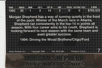 1994 Action Packed #7 Morgan Shepherd Back
