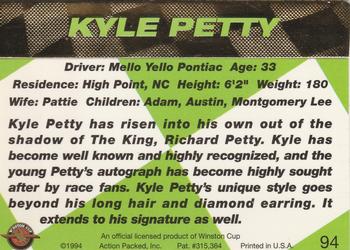 1994 Action Packed #94 Kyle Petty Back