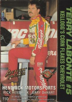 1994 Action Packed #110 Terry Labonte's Car Back