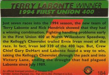 1994 Action Packed #184 Terry Labonte Back