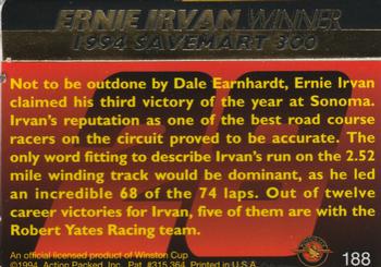 1994 Action Packed #188 Ernie Irvan Back