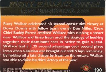 1994 Action Packed #190 Rusty Wallace Back