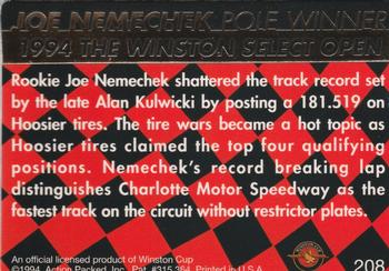 1994 Action Packed #208 Joe Nemechek Back