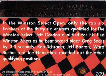 1994 Action Packed #209 Jeff Gordon Back