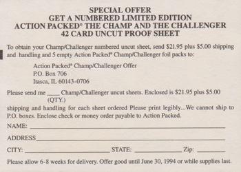 1994 Action Packed #NNO Special Offer Champ/Challenger Front