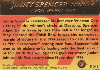 1994 Action Packed - 24K Gold #193G Jimmy Spencer Back