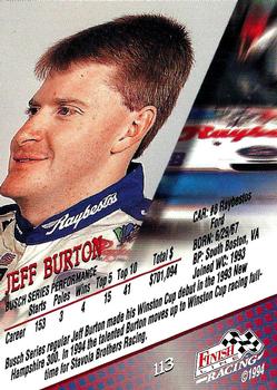 1994 Finish Line #113 Jeff Burton Back