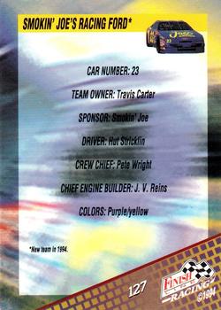 1994 Finish Line #127 Hut Stricklin's Car Back