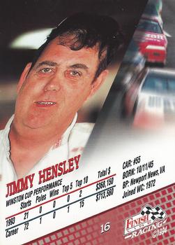 1994 Finish Line #16 Jimmy Hensley Back