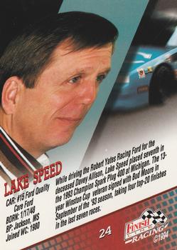 1994 Finish Line #24 Lake Speed Back