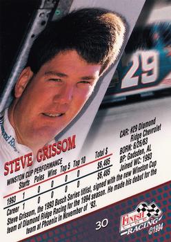 1994 Finish Line #30 Steve Grissom Back
