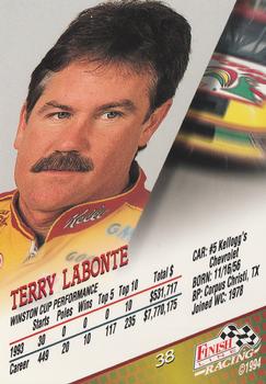 1994 Finish Line #38 Terry Labonte Back