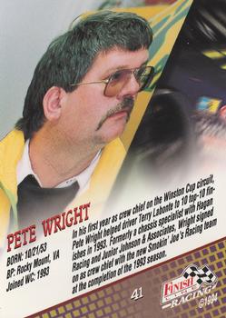 1994 Finish Line #41 Pete Wright Back